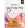 1.5-inch Ball Head Pins 24GA – Gold 76pcs