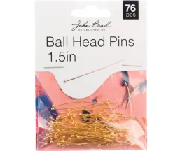 1.5-inch Ball Head Pins 24GA – Gold 76pcs
