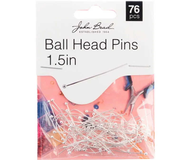1.5-inch Ball Head Pins 24GA – Silver 76pcs