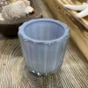 Iridescent Ridged Glass Votive Candle Holder