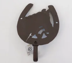 Iron Brown Rust Finish Horseshoe Horsehead Hook