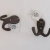 Iron Double-Prong Hook – Brown Rust Finish