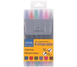 Itoya Double Header Calligraphy Marker Set – 6 Piece – Basic