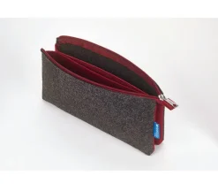 Itoya Midtown Pouch – 5 x 9 inch – Charcoal and Maroon