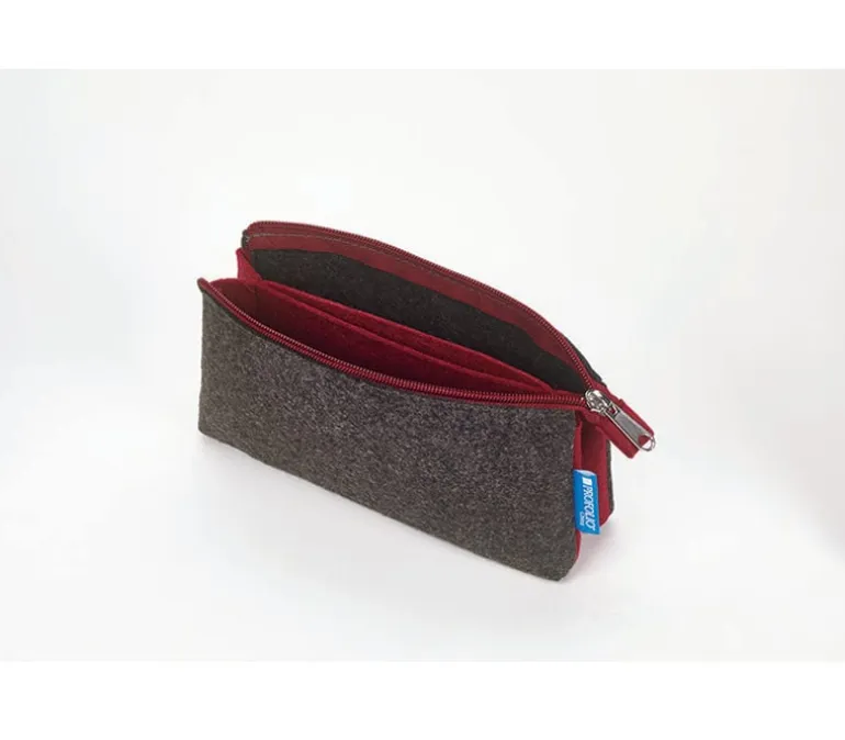 Itoya Midtown Pouch – 4 x 7 inch – Charcoal and Maroon