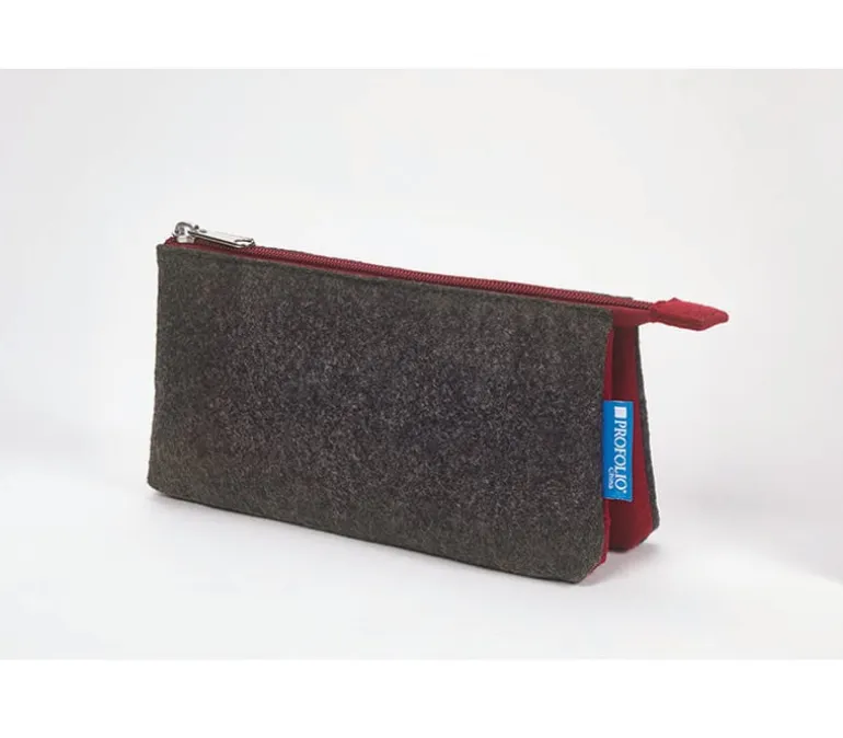 Itoya Midtown Pouch – 4 x 7 inch – Charcoal and Maroon