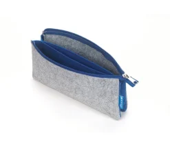 Itoya Midtown Pouch – 5 x 9 inch – Grey and Blue