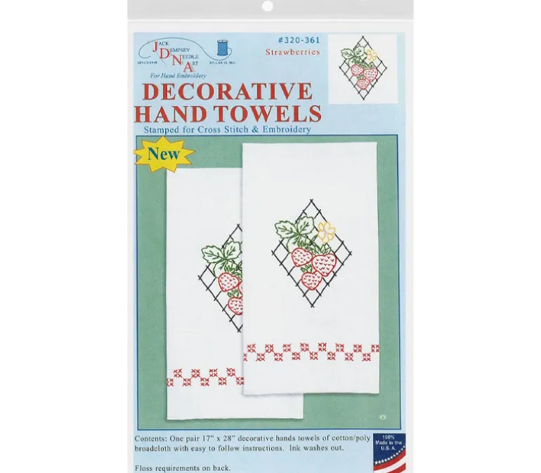 Jack Dempsey Decorative Hand Towel – Strawberries – 2 Piece