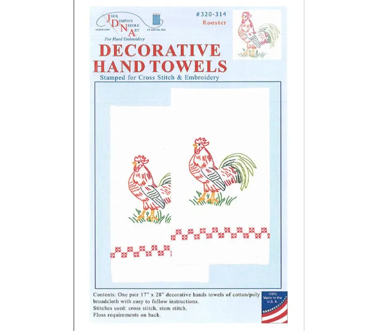 Jack Dempsey Decorative Hand Towel – Rooster – 2 Piece