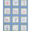 Jack Dempsey Flowers Theme Embroidery Quilt Squares 12ct, #737-535