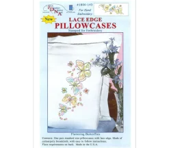 Jack Dempsey Pillowcase – Lace Edge – Flutter Butterflies