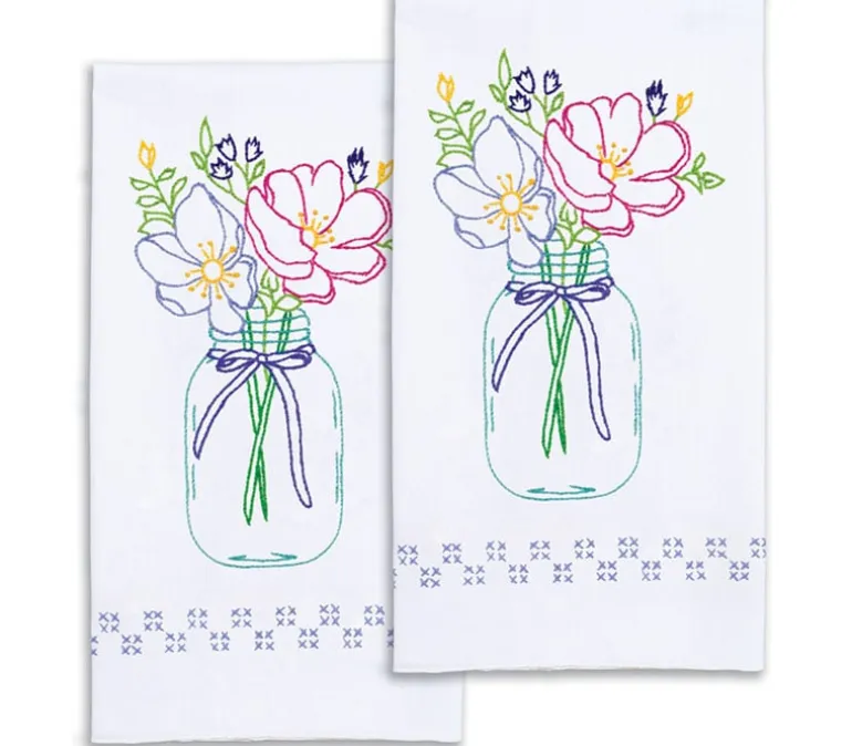 Jack Dempsey Wildflowers Decorative Hand Towels Pair