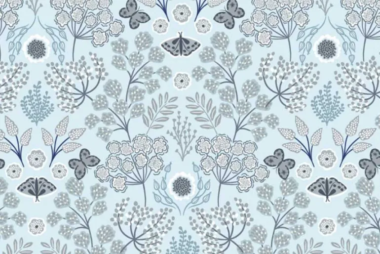 Jardin d’Hiver Flannel Garden in Ice Bue