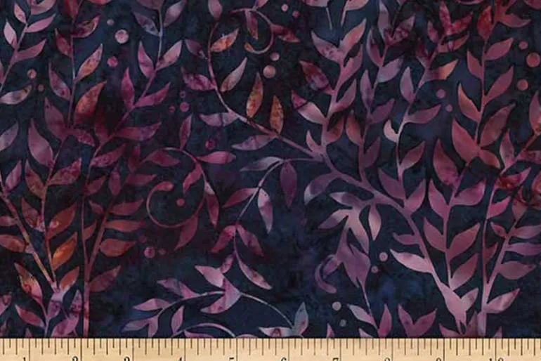 Jewel Batiks Fronds in Boysenberry