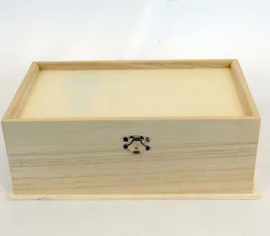 Jewelry Box with Mirror and Scalloped Silver Latch