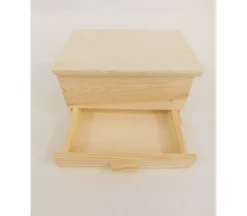 Jewelry Box With Mirror Divider and Small Drawer