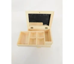 Jewelry Box With Mirror Divider and Small Drawer
