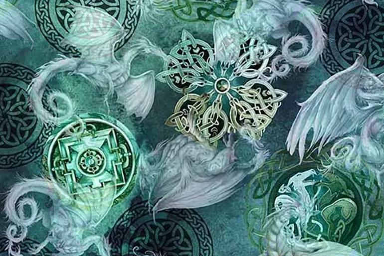 Jody Bergsma’s Mystic Moon Dragon Toss on Celestial Blue