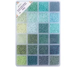 John Bead Seed Bead Box 8/0 – 24 Colors – Metals