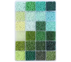 John Bead Seed Bead Box 8/0 – 24 Colors – Pastel