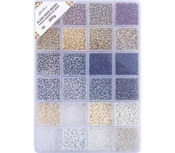 John Bead Seed Bead Box 8/0 – 24 Colors – Pastel