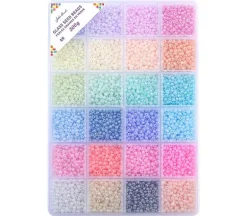 John Bead Seed Bead Box 8/0 – 24 Colors – Pastel
