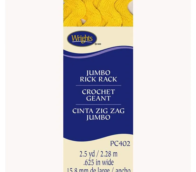 Jumbo Rick Rack Canary 5/8-inch x 2.5-yards 117402086