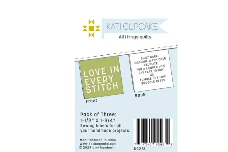 Kati Cupcake Love in Every Stitch Quilt Labels 3 count