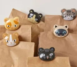 Kikkerland Kitty Bag Clips – 6 Piece