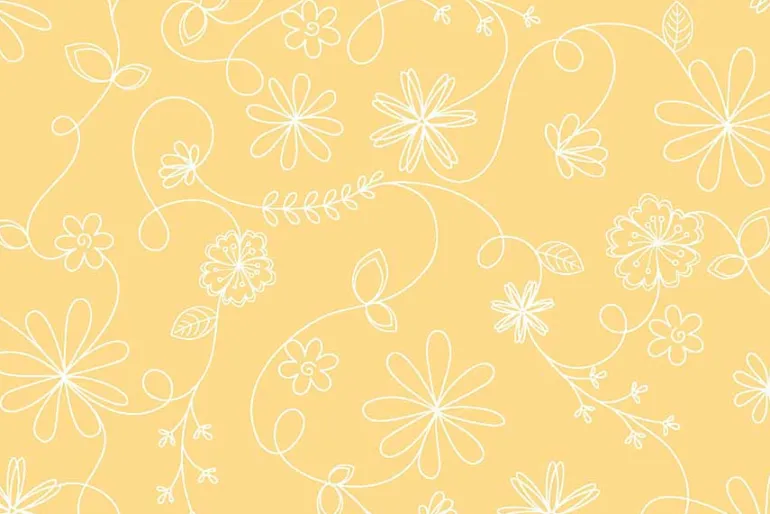 Kimberbell Flannel Petals on Soft Orange