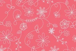Kimberbell Flannel Swirl Floral on Deep Pink