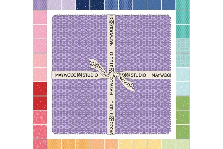Kimberbell Flannel Tufted Geometric on Bright Pink