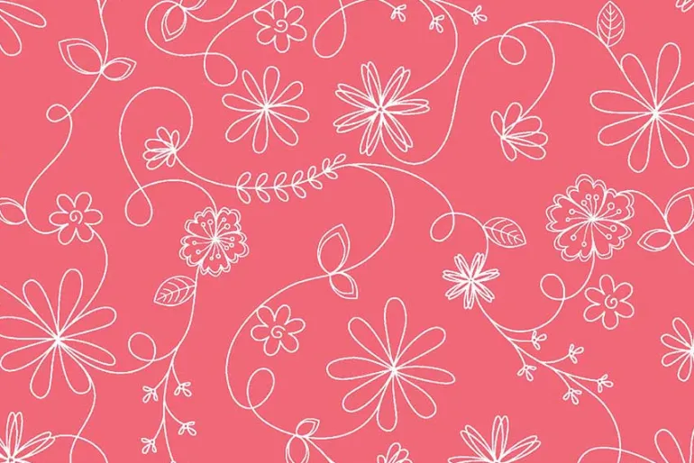Kimberbell Flannel Tufted Geometric on Bright Pink