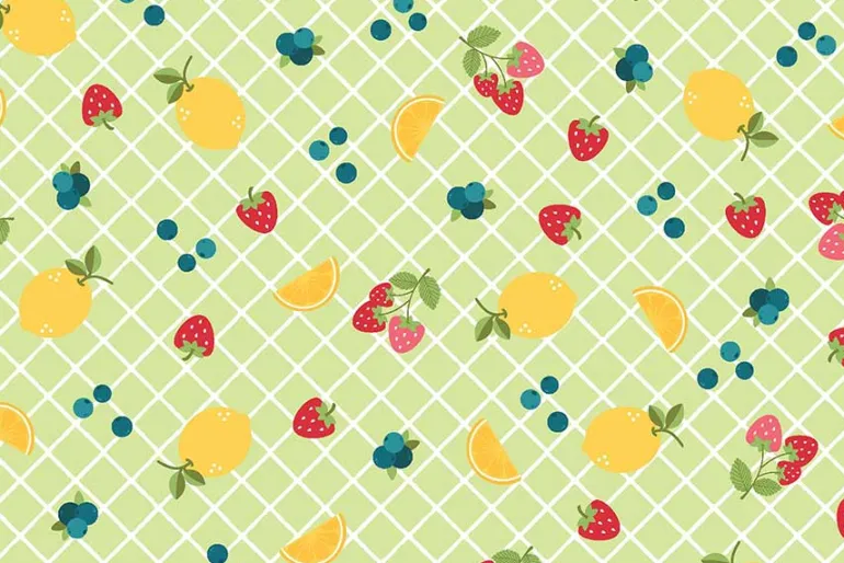 Kimberbell Perforated Stripe White on Yellow
