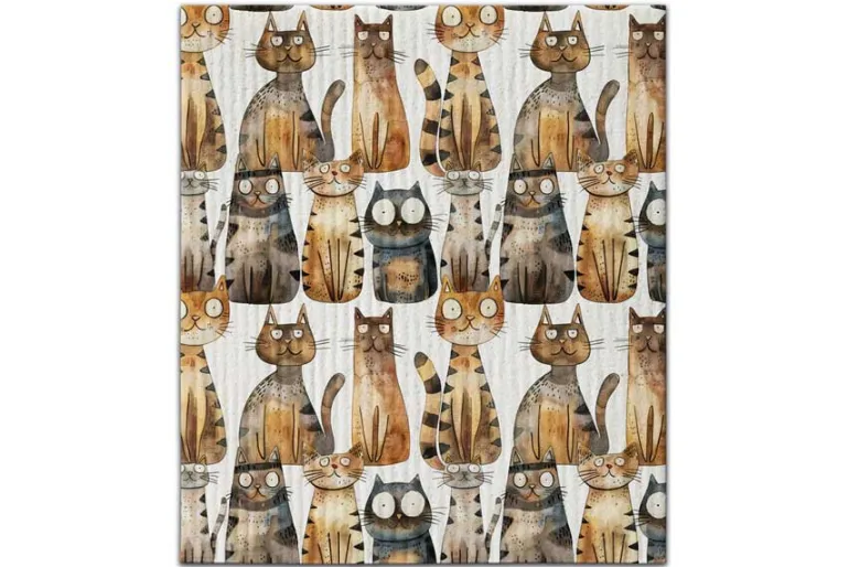Kitty Cats Swedish Towel Dishcloth