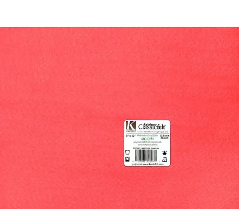 Kunin Classic Felt – 9-inch x 12-inch – Shocking Pink