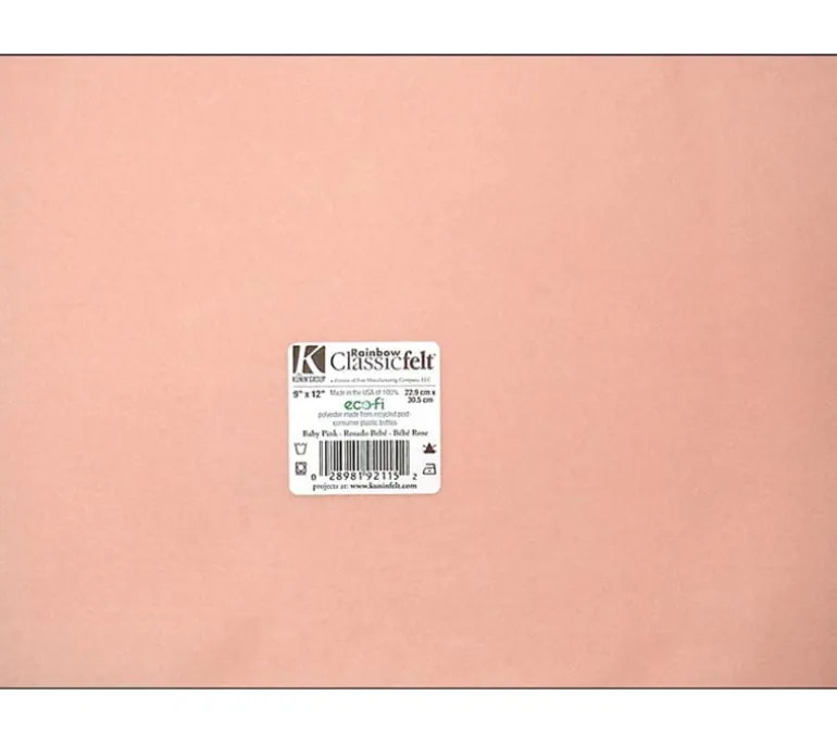 Kunin Classic Felt – 9-inch x 12-inch – Baby Pink