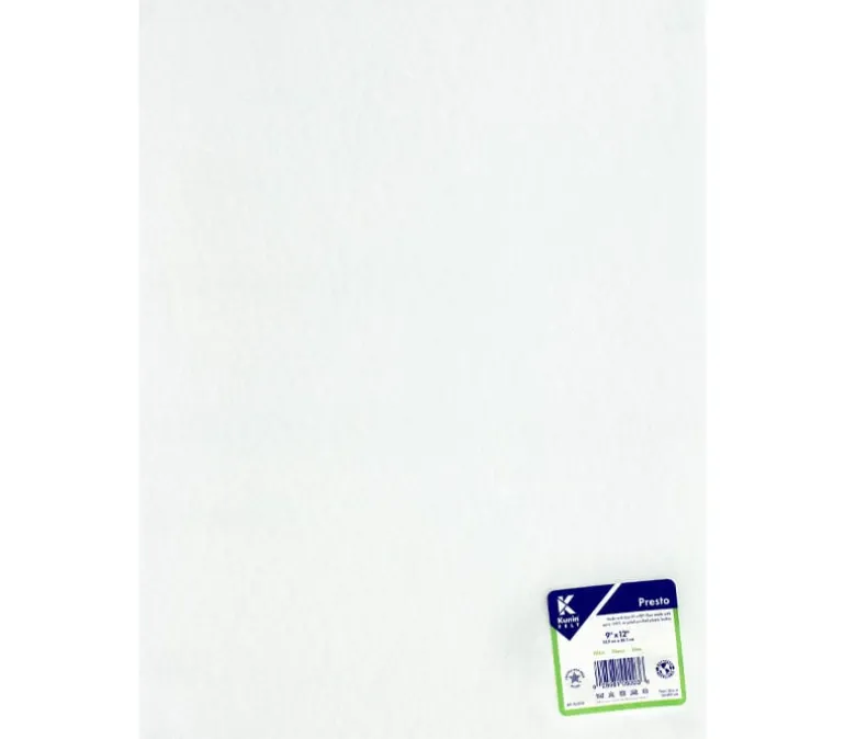 Kunin Presto Adhesive-Backed Felt – 9-inch x 12-inch – White