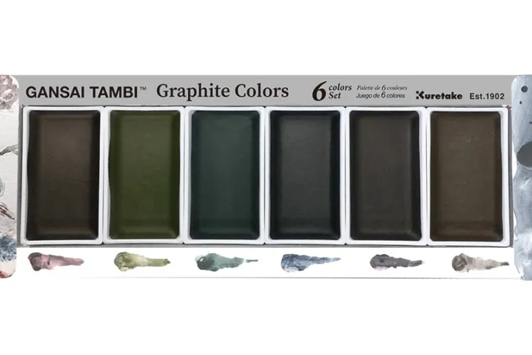 Kuretake Gansai Tambi 6 Graphite Color Set