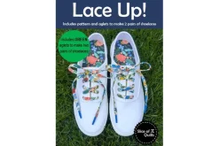 Lace Up Shoelaces Sewing Pattern with Green Aglets