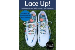 Lace Up Shoelaces Sewing Pattern with Green Aglets