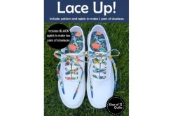 Lace Up Shoelaces Sewing Pattern with Blue Aglets