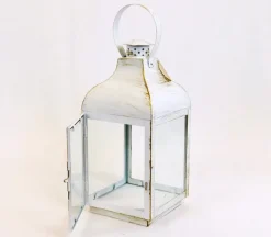 Lantern – White with Gold Brush