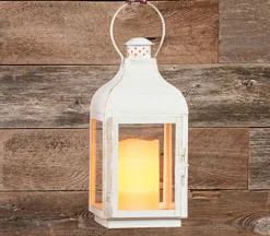 Lantern – White with Gold Brush