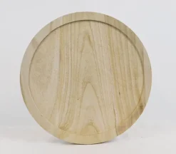 Large Wood Disk Tray Unfinished 11.75 inches