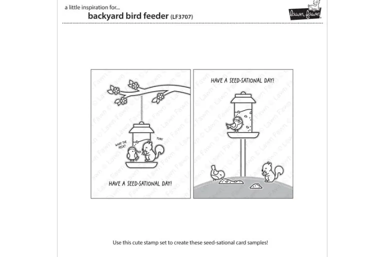 Lawn Fawn Stamps Backyard Bird Feeder