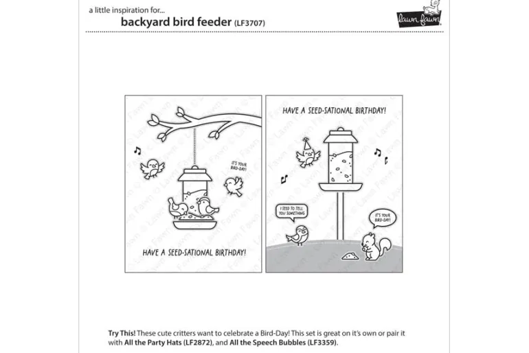 Lawn Fawn Stamps Backyard Bird Feeder