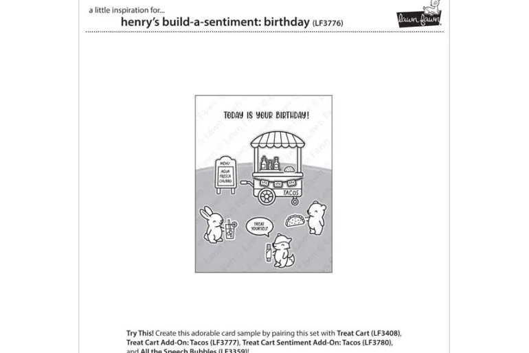 Lawn Fawn Stamp Set – Henry’s Build-A-Sentiment: Birthday