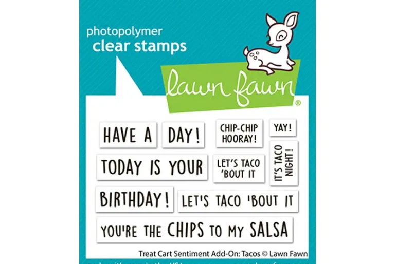Lawn Fawn Stamp Set – Treat Cart Tacos Sentiment Add-On