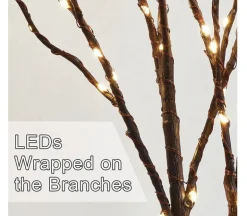 LED Lighted Willow 3 Branch – Battery Operated – 19-inch (See Colors)